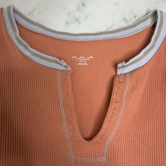 Urban Outfitters Out From Under Go For Gold Seamless Ribbed Crop Top Orange M/L - Picture 2 of 5